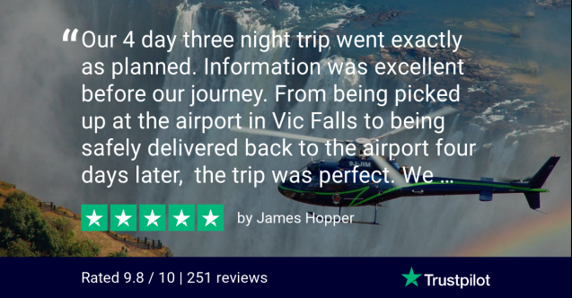 Trustpilot review of Victoria Falls Safari