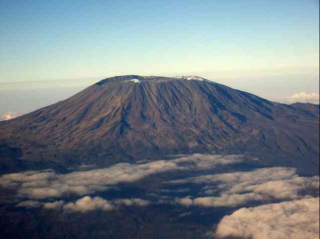 Mount Kilimanjaro Tanzania, aerial