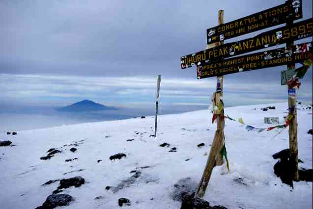 Top of Mount Kilimanjaro in Africa