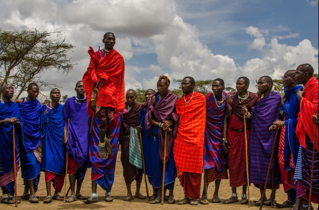 Masai Men Perform the Adumu