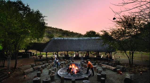 Bush lodge on overland safari