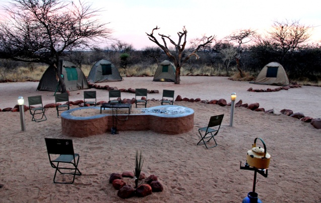 Campsite at okonjima nature reserve, Namibia