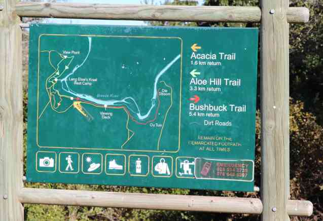 Trail sign in Bontebok National Park