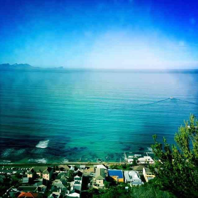 Looking down on Kalk Bay from half-way up Weary Willys