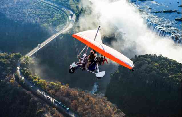 Adventure flight at Victoria Falls