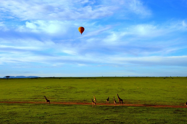 Hot air balloon over the Masai Mara