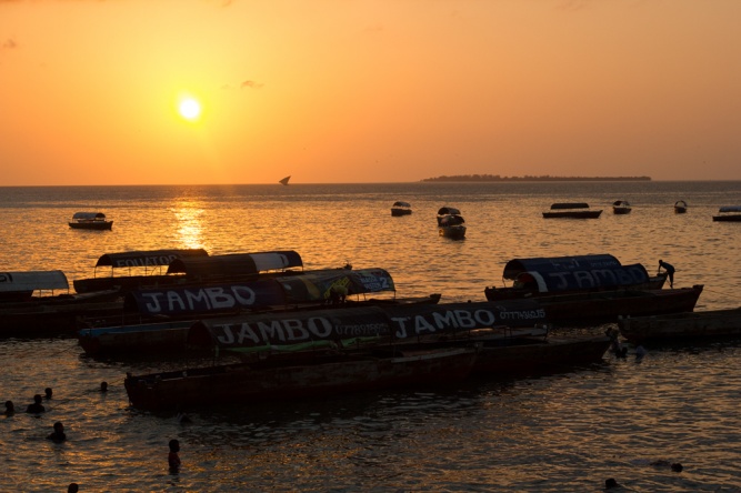 Zanzibar sunset in Stone Town
