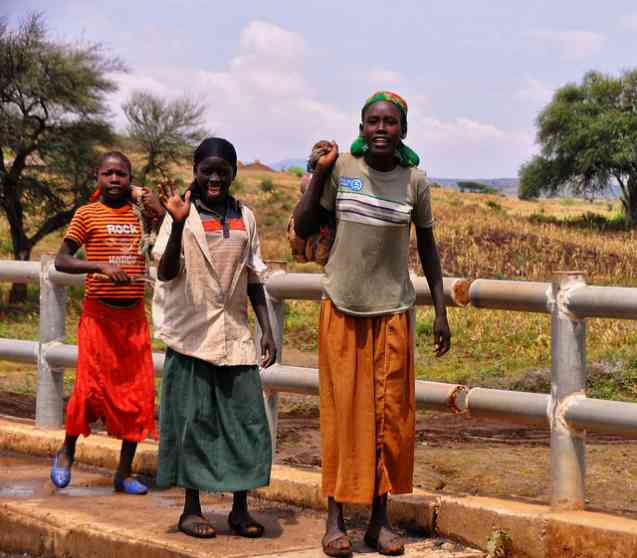 African culture, walking and chatting