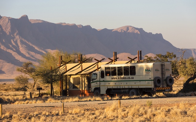 Overland desert camp in Namibia