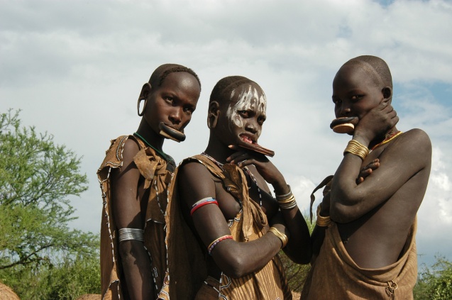 Mursi girls in Ethiopia