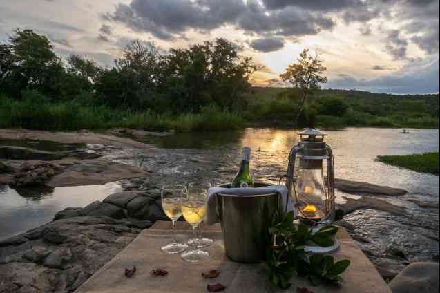 Romantic honeymoon safari drinks