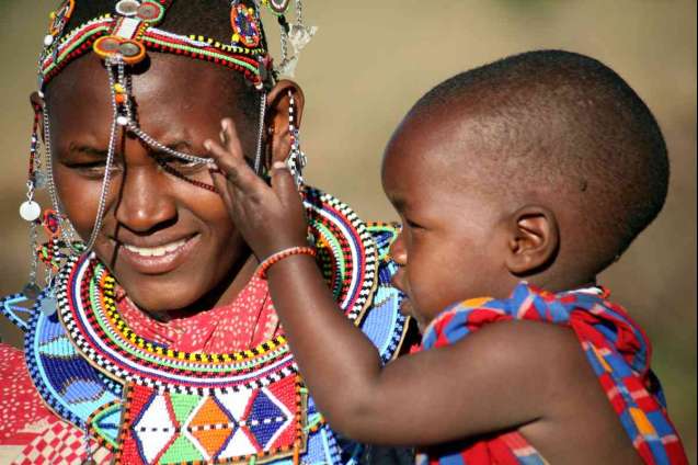 Masai mother and child