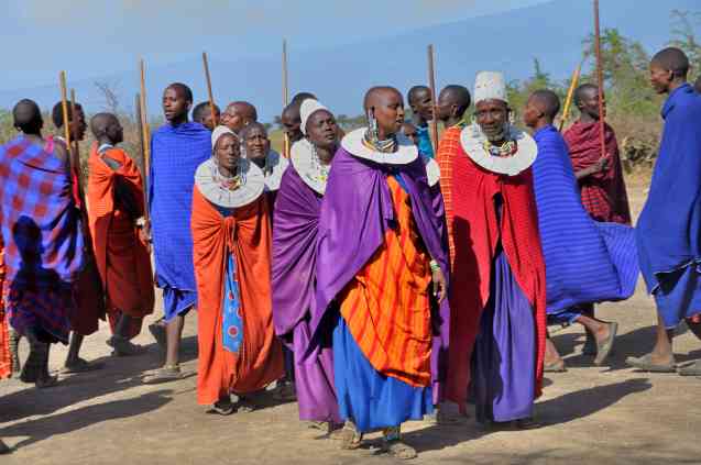 Colourful Maasai people
