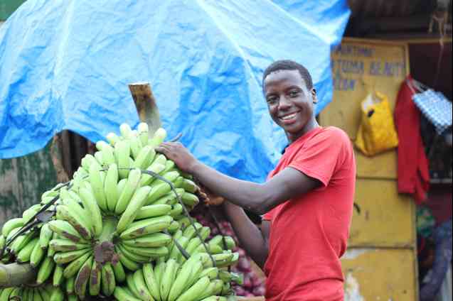 Plantain seller Kampala Uganda