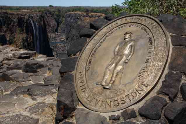 David livingstone plaque at victoria falls