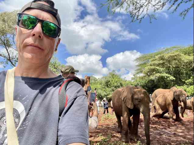 Dan at Sheldrick Trust in Nairobi, Kenya