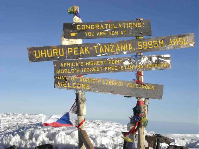 The top of Kilimanjaro in Tanzania