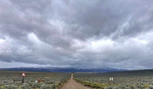 Snow on the langeberg mountains, leaving sanbona