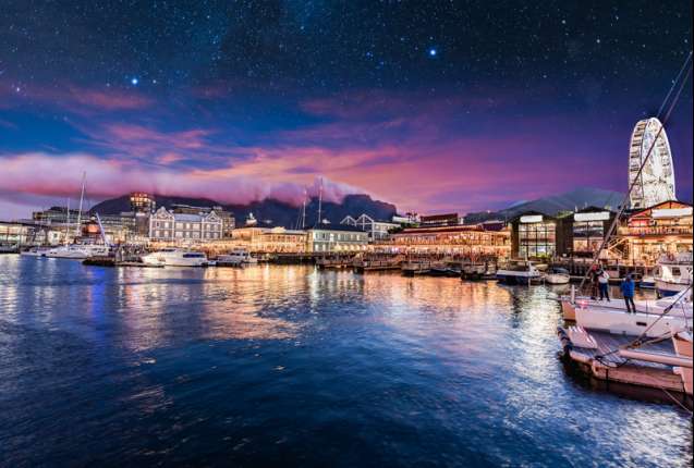 Cape Town waterfront at night
