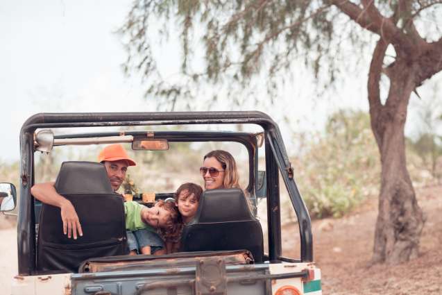 Family safari drive