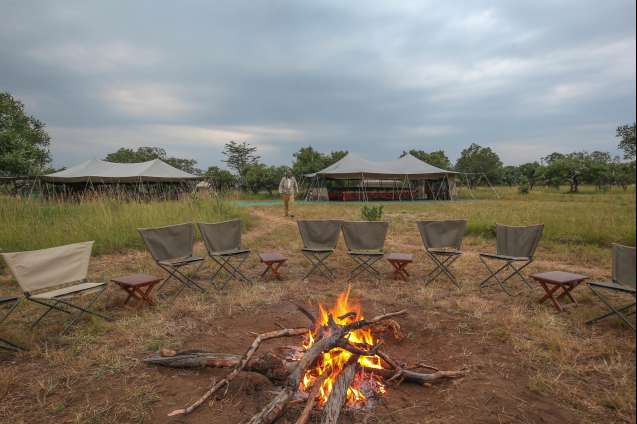 Serengeti north wilderness camp campfire