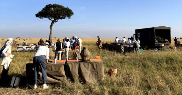 Breakfast after mara balloon safari
