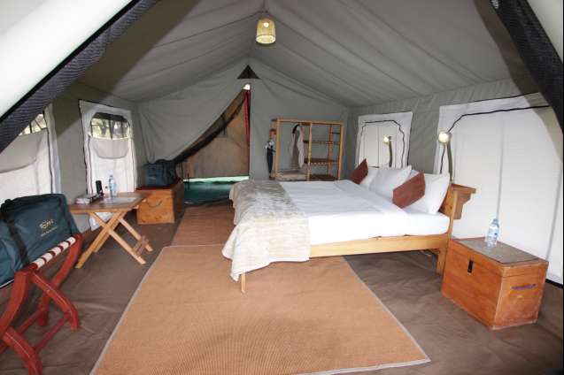 Serengeti camp tent interior