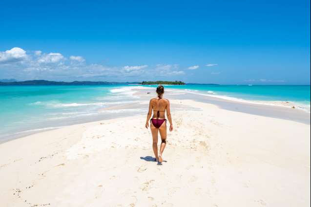 Beach walking in Madagascar on Nosey Be