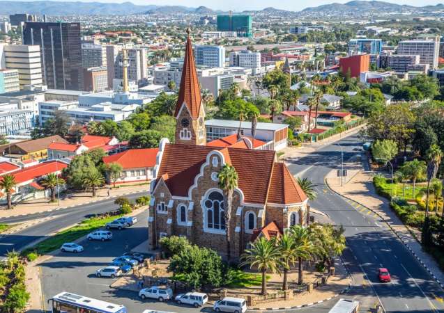 Christ church and windhoek skyline