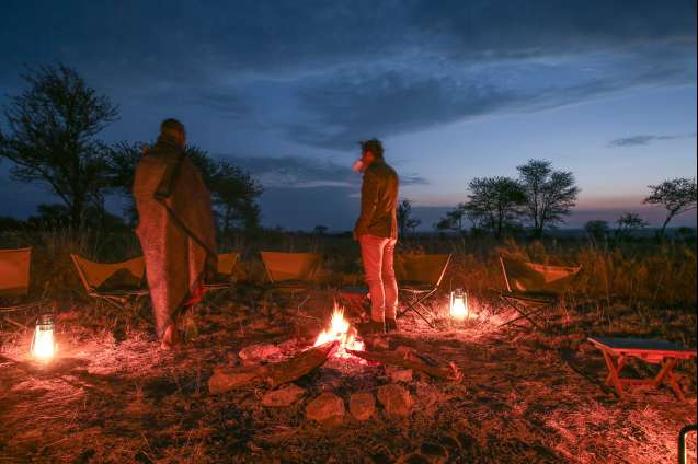 Serengeti wilderness safari campfire experience in Tanzania