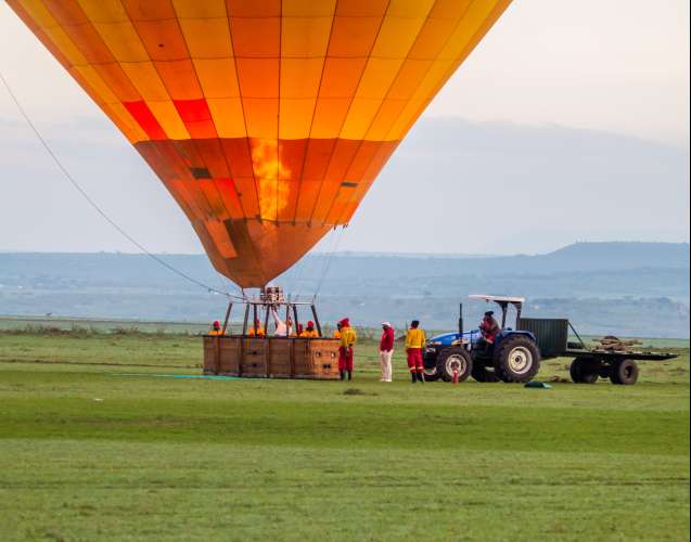 Early Morning Hot Air Balloon Safari in Africa