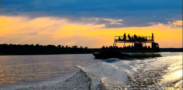 Chobe River cruise at sunset