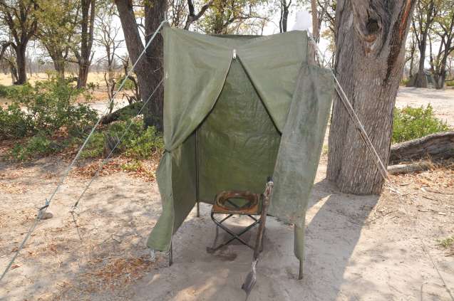 Bush toilet on safari in Botswana
