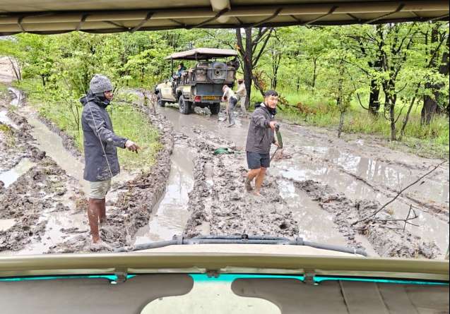 Safari in the wet season with challenging logistics