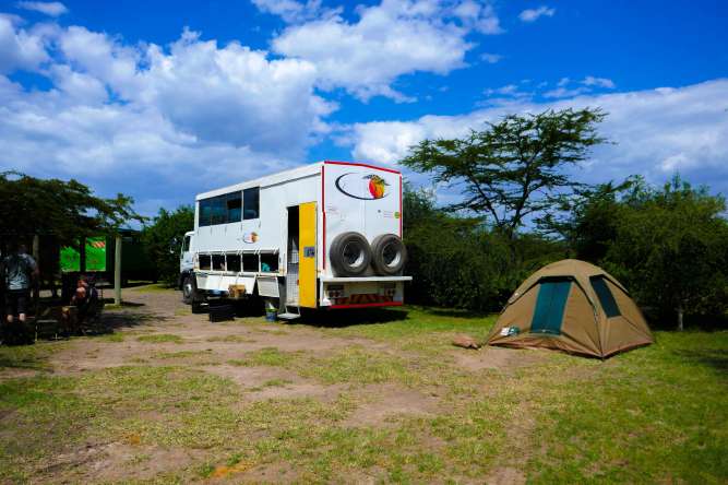 Overland truck camping vs lodge safaris
