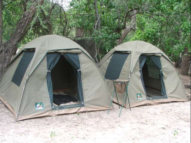 2 man dome tents typical on camping overland safaris