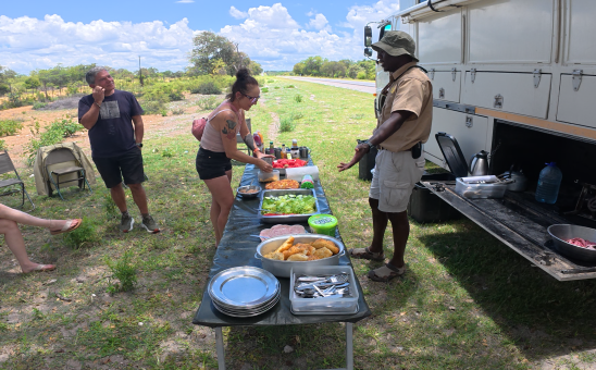 Food on the move on an overland safari