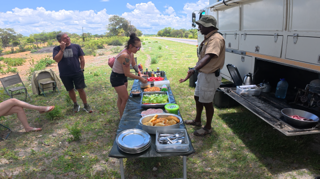Food on the move on an overland safari