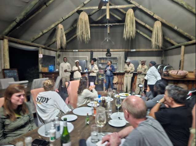 Evening meal on a group overland safari