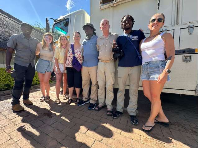 Overland safari group before departure