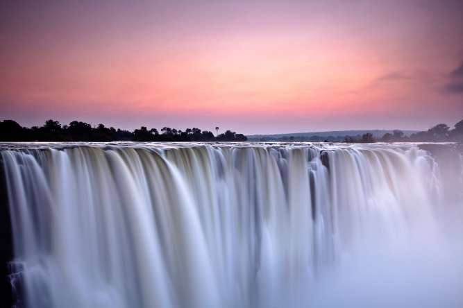 Victoria falls sunset view